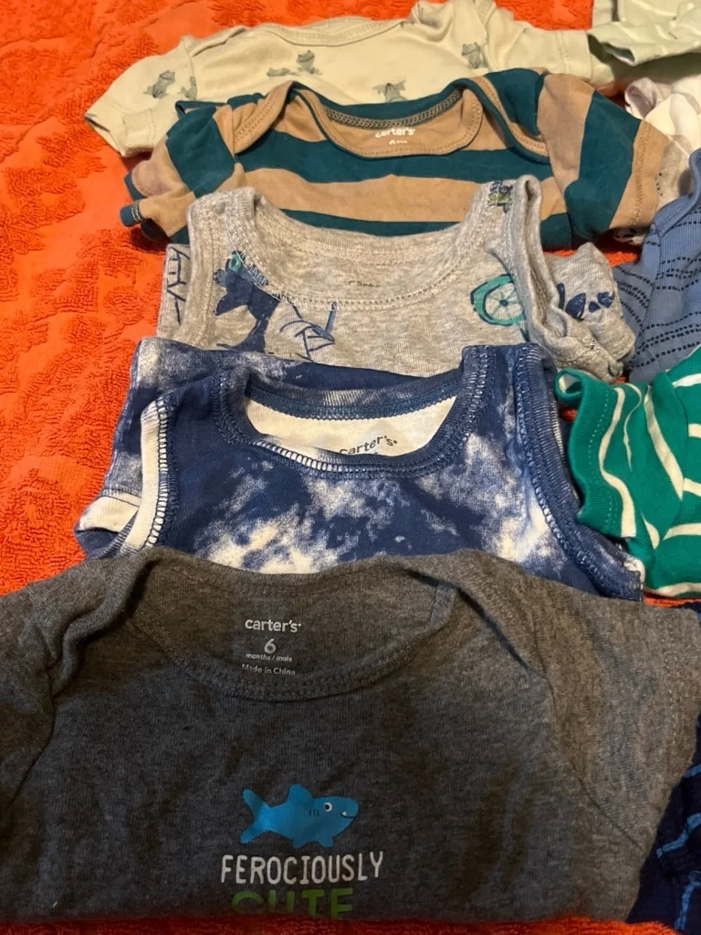 Carter's Multi-Color Baby One-Piece Bodysuits - Stripes & Dino Prints
